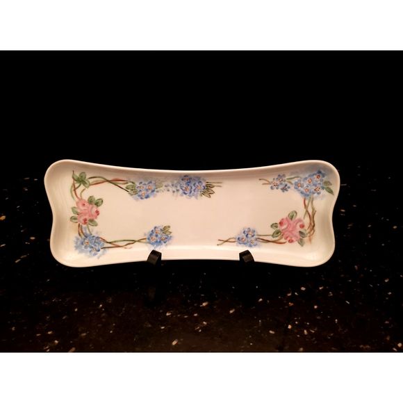 Vintage Moritz Zdekauer MZ Austria Bread Celery Tray Trinket Vanity Dish Flowers - Picture 1 of 9